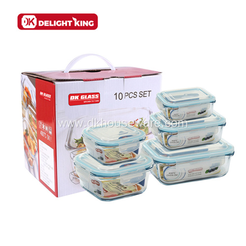 10PCS Glass Storage Box Containers Set for Food